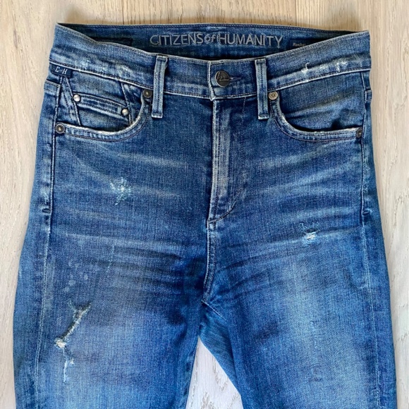 Citizens of Humanity Rocket Highrise Skinny distressed denim size 24 - Picture 7 of 16